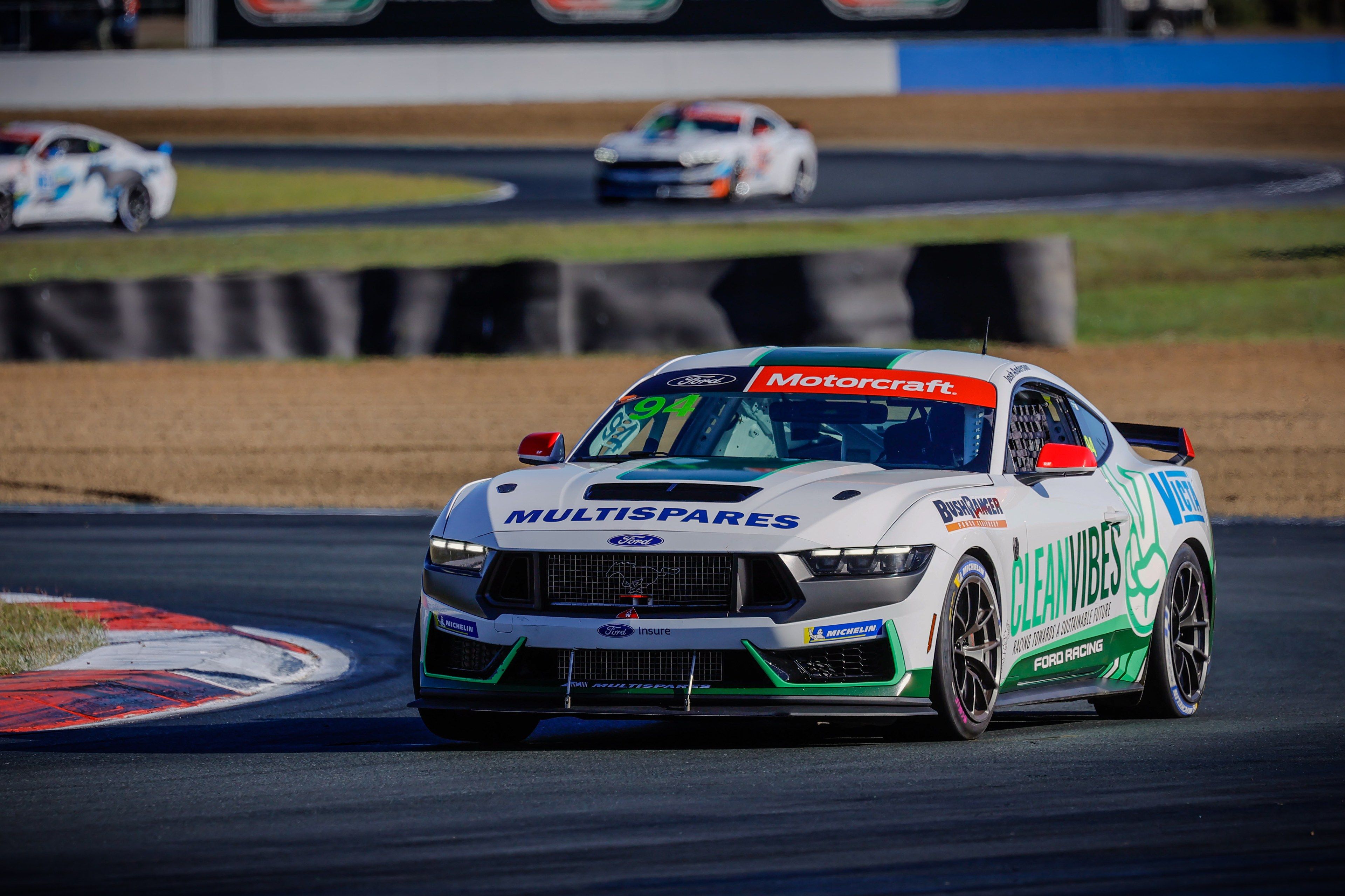 The #94 Multispares Mustang on track in Mustang Cup Australia